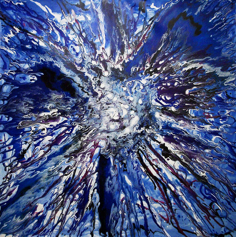 AS29, 'Heart of Ice', Acrylic on canvas, 47" x 47" x 1.5", Sold
