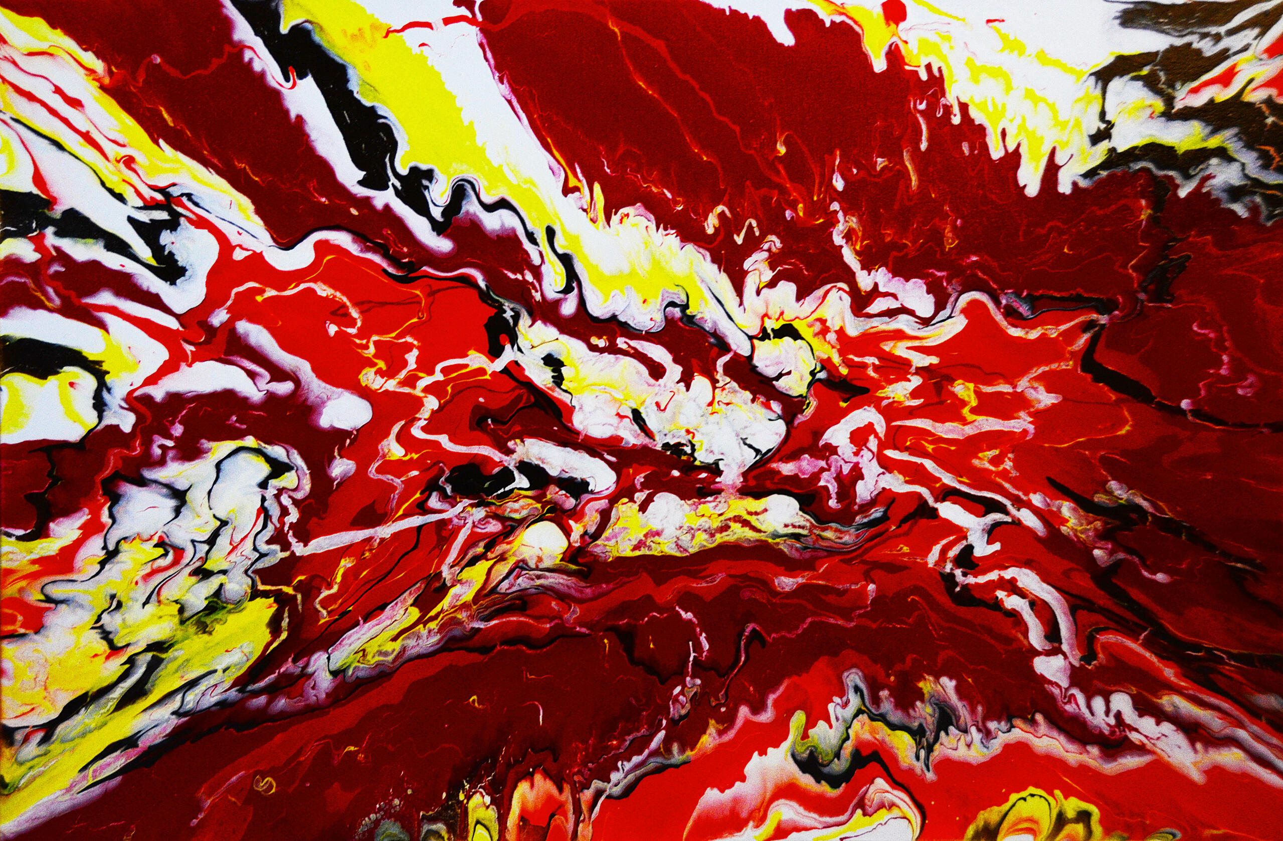 AS48, 'Cor Igneus', Acrylic on canvas, 24" x 36" x 1.5", Sold