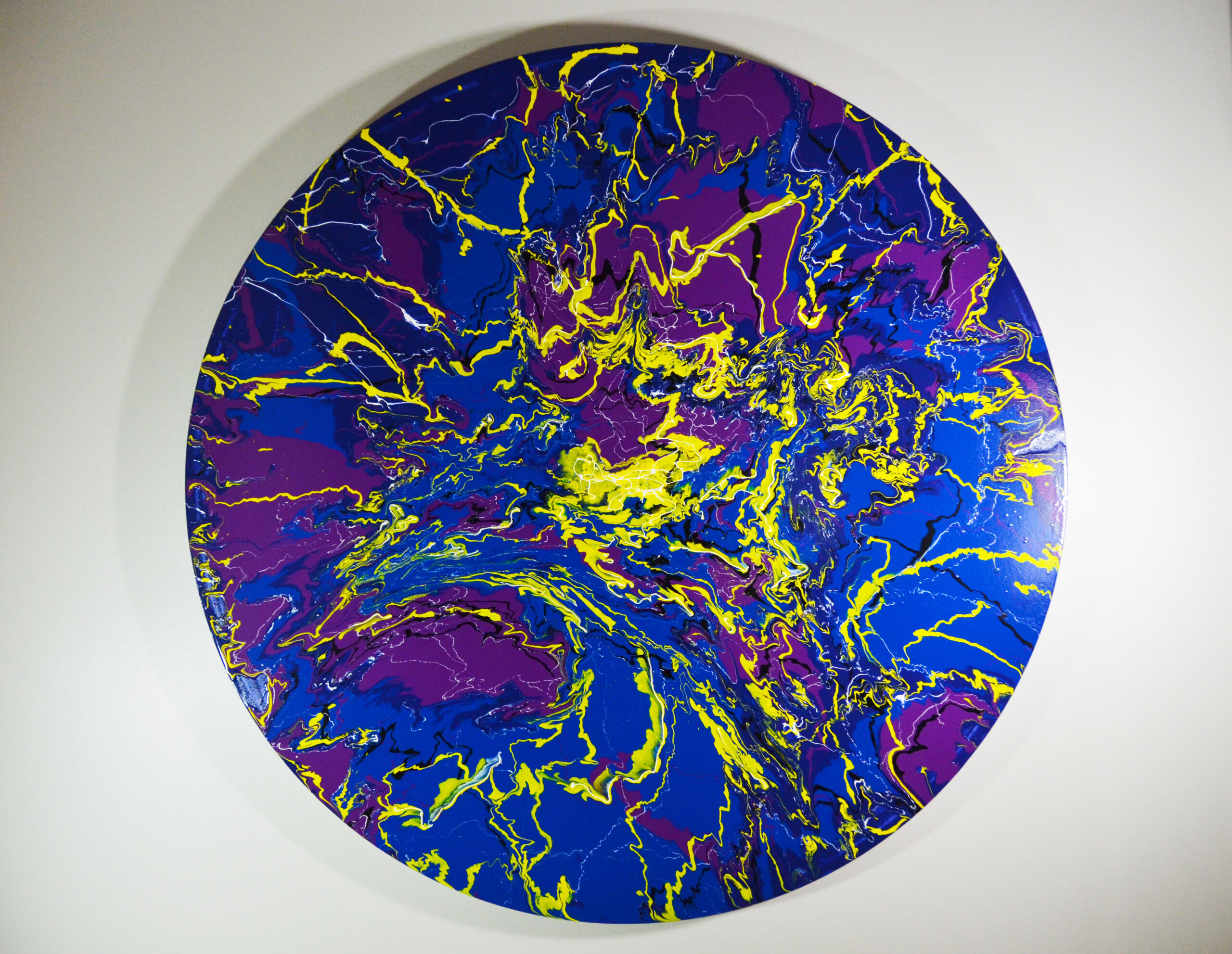 CS1 'Neptune's Fire', $1500, Acrylic on canvas, 48" diameter (122cm), 2" deep