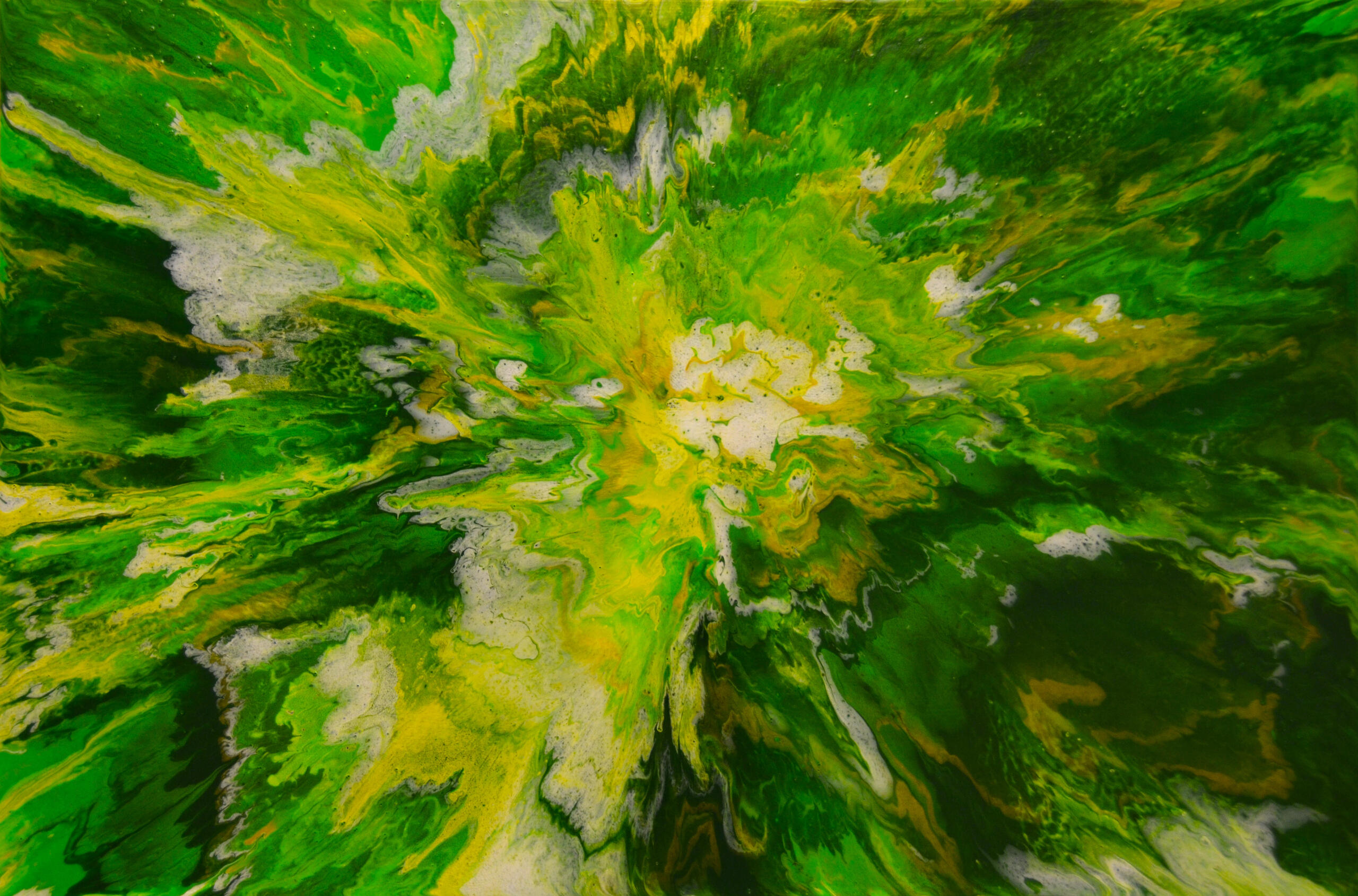 AS63 'Green Aeyre', $1000, Acrylic on wood panel, 36" x 24" x 2"